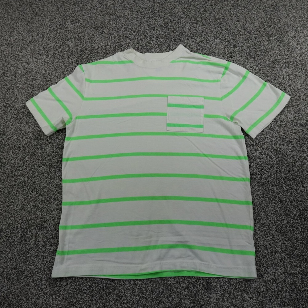 American Eagle Shirt Mens M Green White Casual Preppy Lightweight Pocket Tee Top
